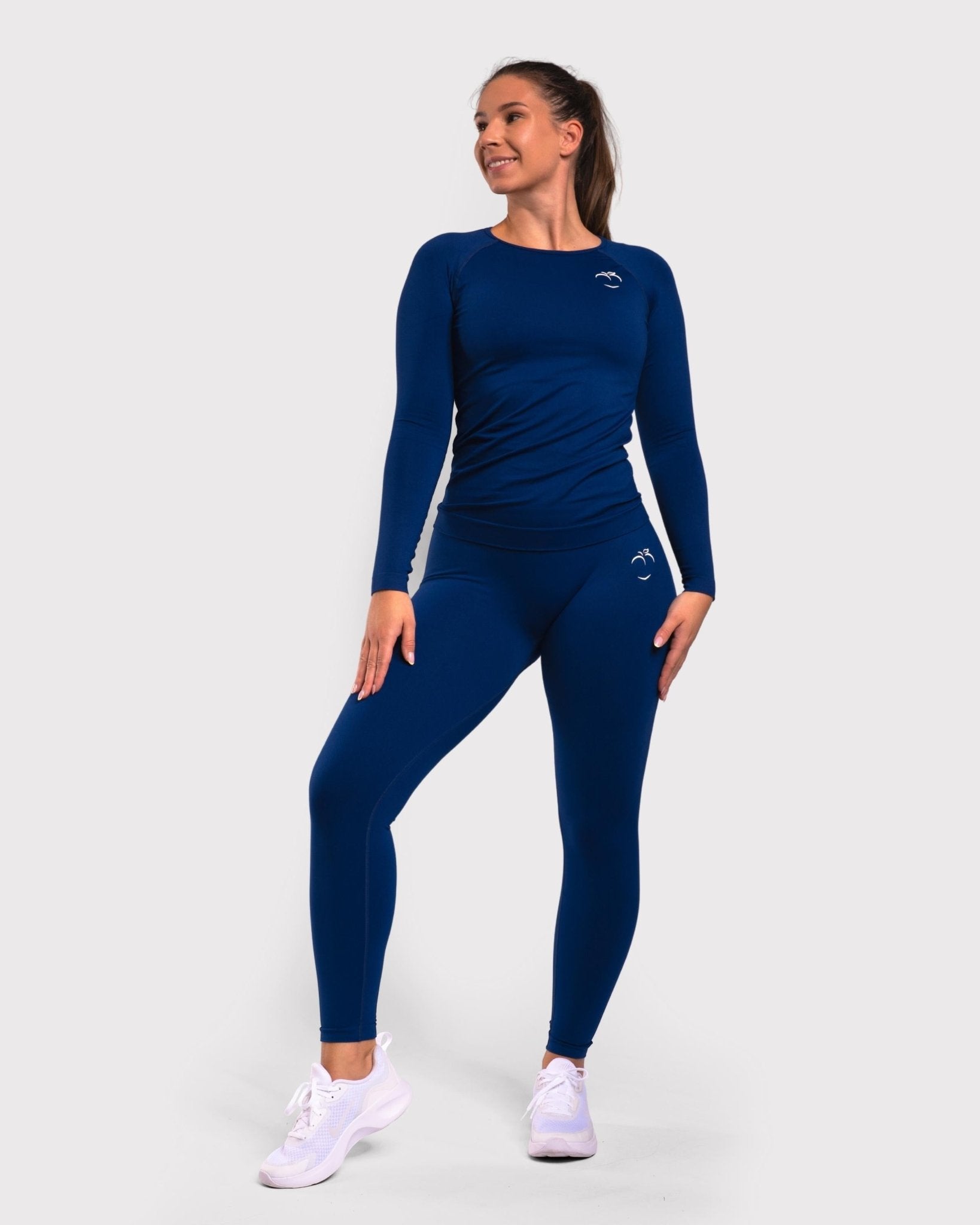 Navy Blue Classic Deluxe Mid Waist - Peach Tights -