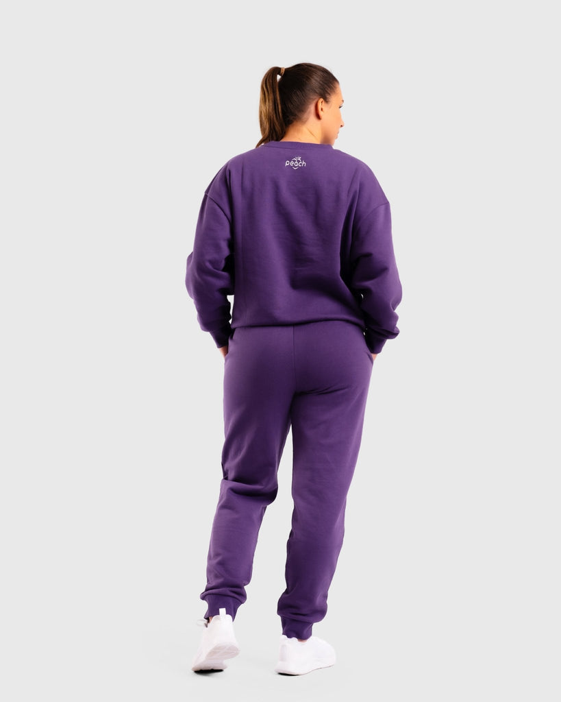 Purple Basic Crewneck - Peach Tights -